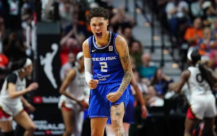 Natisha Hiedeman celebrates